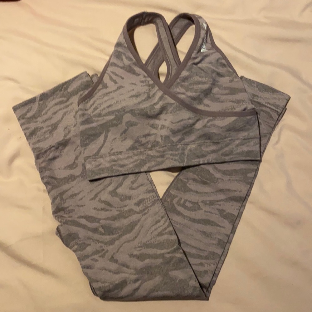 Purple zebra leggings and bra